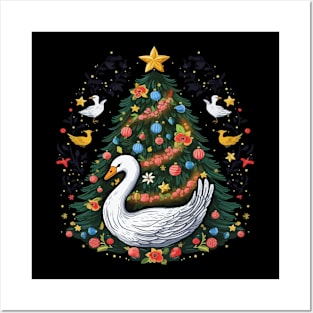 Swan Christmas Posters and Art